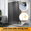 Black Walk In Shower Enclosure Screen With Flipper Panel Wet Room Glass Cubicle