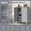 Bathroom Freestanding Storage Organizer Floor Storage Cabinet Black Grey