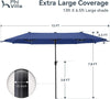 Large Parasols Outdoor Umbrella Patio Umbrella Double-Sided Market Umbrella 13ft