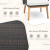 3 Piece Patio Chair Set Outdoor Rattan Bistro Set with Removable Cushion