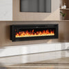 60'' LED Fireplace Recessed Wall Fire WallMounted/Standing Electric Heater Timer