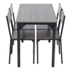 5PCS Grey Dining Table&Chairs Set Modern Industrial Metal Frame Kitchen Home Bar