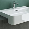 White Semi Recessed Bathroom Basin Ceramic Countertop Sink Rectangle Washbasin