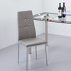 Panana Set of 4 New Faux Leather Black/Grey Dining Chairs Kitchen Home Chairs