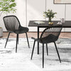 COSTWAY Dining Chair Set of 4 Modern Plastic Kitchen Chairs with Metal Legs