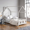 Wood Bed Frame Children Kids Toddler Bedstead Boys Girls Bedroom House Bed Frame