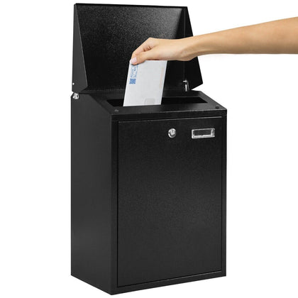 Large Lockable Mailbox Wall Mounted Post Box with Key & Name Tag