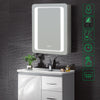 Illuminated Bathroom Mirror Cabinet With LED Light Clock Touch Sensor Wall-Mount