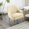 Modern Velvet Tub Armchair Club Sofa Accent Chair w/ Metal Legs For Living Room