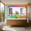 56x28 inch LED Bathroom Mirror Front Light + RGB Backlit Bluetooth Vanity Mirror