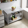 Kitchen Stainless Steel Work Table Work Top Drawer Baking Prep Adjustable Shelf