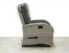 Bellevue Rattan Rocking Garden Chair Set Reclining Armchairs Glass Top Table