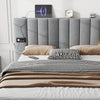 Upholstered Bed Frame Velvet 4ft6 Double Bed with Stereo, Charging & Lighting