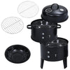 BBQ Smoker Barrel Charcoal Barbecue Grill 3 in 1 Garden Outdoor Cooking Fire Pit