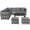 Rattan Garden Furniture Conservatory 8 Seater Corner Sofa Set with Coffee Table