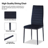4pcs High Back Black Velvet Dining Chairs Padded Seat Dining Room Kitchen