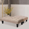 Linen Fabric Bench Footstool Ottoman Footrest Soft Children Stool Low Chair Seat