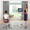 2-Tier Adjustable Standing Desk Mobile Sit Stand Desk Office Laptop Cart