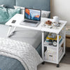 Mobile Over Bed Chair Table Overbed Height Adjustable Laptop Serving Tray Stand