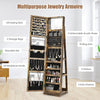 3-in-1 Jewelry Cabinet 360° Swivel Armoire Storage Unit w/Full Length Mirror