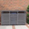 Fir Wooden 240L Triple Wheelie Bin Storage Store Garden Rubbish Dustbin 3 Sheds