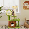 Indoor Pet Jungle Activity Center Playhouse Cute Cat Tree-Green