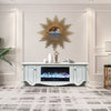 70'' TV Stand Mantelpieces, 30'' Electric LED Fireplace Media Entertainment EO