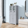 Tall Bathroom Storage Cabinet Freestanding Organizer Cabinet Adjustable Shelves