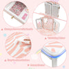 2-in-1 Kids Vanity Table Set Princess Pretend Play Dressing Table Writing Desk