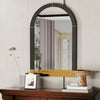 Retro Arched Wall Mirror with Shelf Anti-rust Farmhouse Vanity Mirror Over Sink