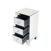 Mirrored Glass Bedside Table Cabinet 3 Drawer Crystal Handles Bedroom Nightstand