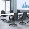 Home Office Chair Leather Computer Chair Adjustable Study Chair with Arms Black