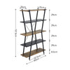 5 Tier Industrial Bookshelf Free Standing Bookcase Storage Display Shelf Stand
