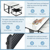 2Pcs Nesting Coffee Tables Set Square Stacking Side Tables Marble-Look White