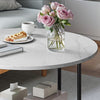 Round 2-Tier Coffee Table with Storage Shelf, Rustic Wood & Metal