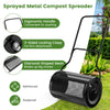76L Metal Mesh Roller Compost Spreader Peat Moss Spreader Top Soil Seed Spreader