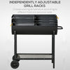 Charcoal BBQ Grill Trolley Barbecue Patio Outdoor Garden Heating Smoker 3 Levels