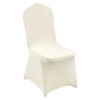 100PCS Stretch Spandex Folding Chair Covers Repeated Usage Ivory Color Formal