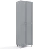 Modern Utility Storage Organizer Double Door Tall Storage Cabinet-Grey