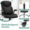 Swivel PU Leather Computer Desk Chair Ergonomic Office Chair-Black
