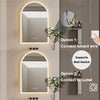 LED Arch Bathroom Wall Mirror with Lights,Temperature Date Time Vanity HD Glass