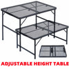 Adjustable Folding Table Portable Metal Camping Garden Party Catering BBQ