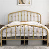Metal Bed Frame with Arched Headboard and Footboard/Heavy Duty Slat Support