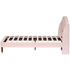 UPHOLSTERED PLATFORM BED 3FT SINGLE BED FRAME WITH HEADBOARD AND WING SIDE PINK