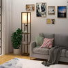 Tall Floor Lamp Rustic Reading Lamp 3 Tier Storage Shelf Home Office Living Room