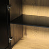 Rattan Boho Side Cabinet with 2 Door Cupboard & 3 Drawers Home Office Metal Base