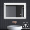 Bathroom LED Mirror Illuminated with Bluetooth / Shaver Socket / Demister 50X70