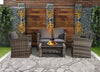 Rattan Patio Furniture Set 4-Piece Garden Sofa, 2 Chairs & Coffee Table Outdoor