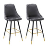 2PC Vintage Bar Stools Breakfast Kitchen Dining Chair Metal Frame Footrest Seats