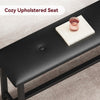 Dining Table Set for 4, Kitchen Table and Upholstered Benches Black